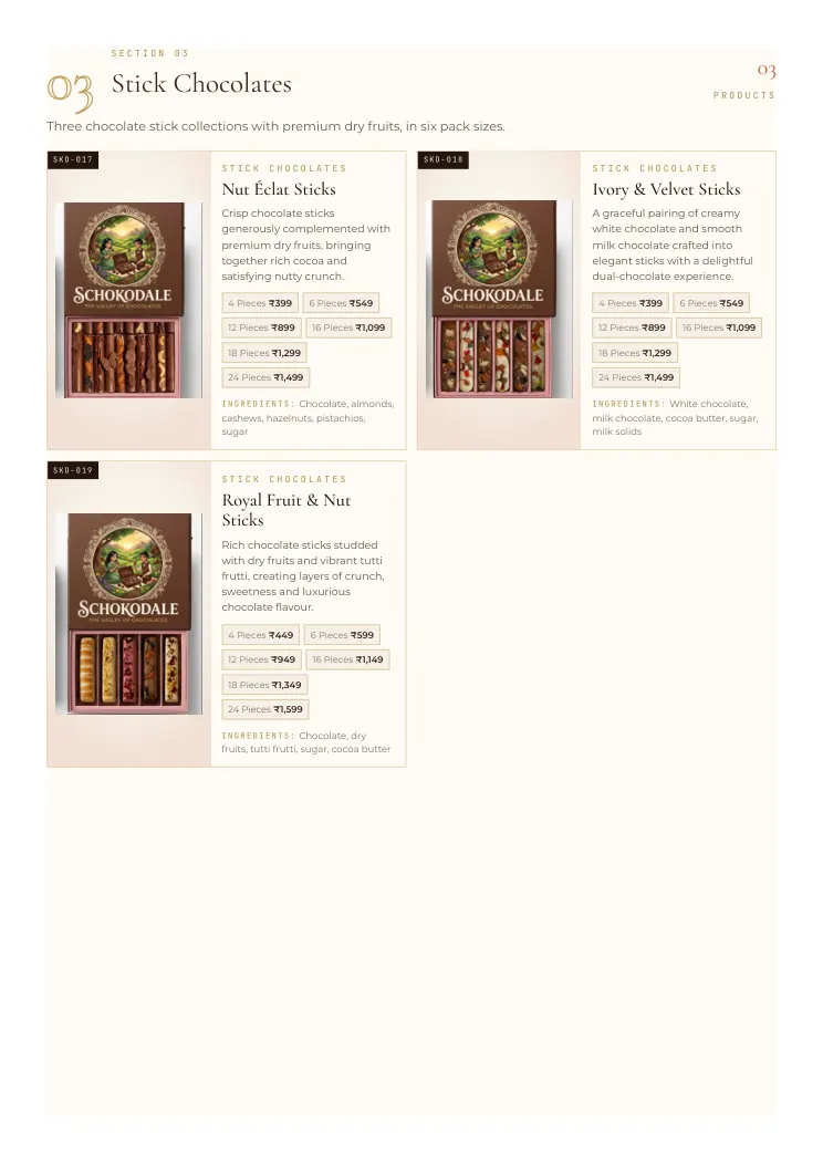 Stick Chocolates